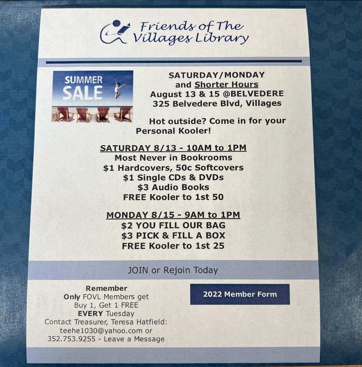 Friends of The VIllages Library Flyer